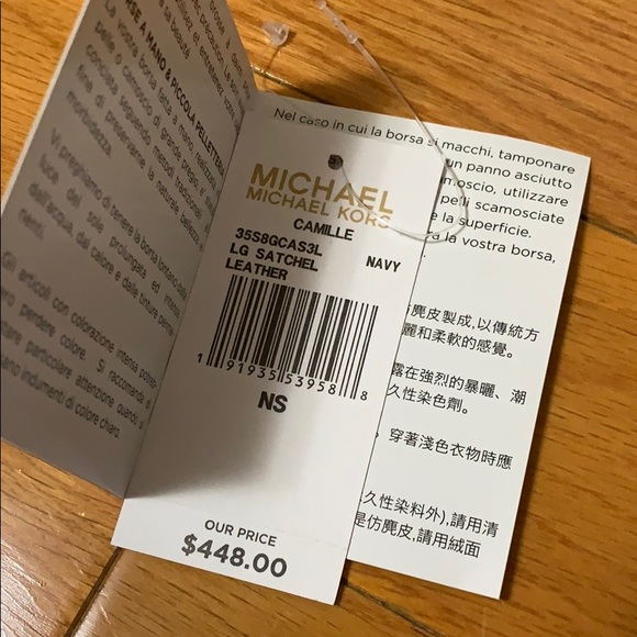 NWT Michael Kors Camille Navy Satchel - Picture 7 of 8